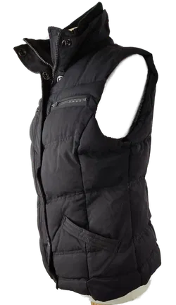 Steppjacke 'Amisu', ärmellos mit Stehkragen, schwarz mitTaschen, Größe 38 - Bild 2