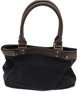 Tasche schwarz/braun mit Griffen und Magnetverschluss, Größe ca. 42 x 32 x 15 cm - Bild 4