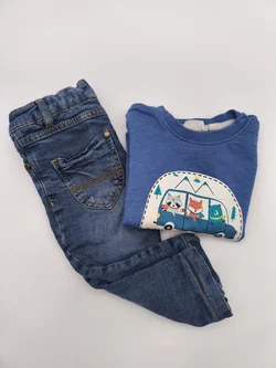 6 tlg. Bekleidungsset, Junge, Gr. 86/92, 3x Hosen, 3x langarm Shirt – Vorschau 4
