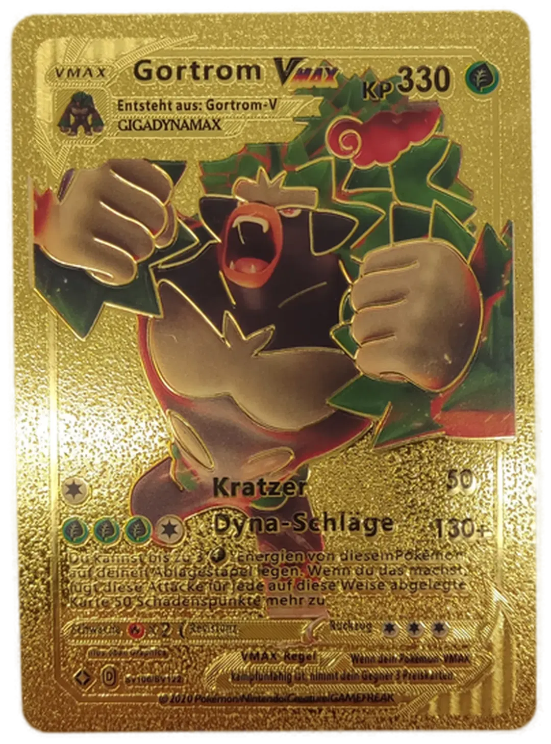 Pokémon Sammelkarte Goldfolie Vmax Gortrom Vmax - Bild 1