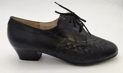 Ornig Damenschuhe aus Leder mit kleinem Absatz schwarz - Gr. UK 7, EUR 40 - Bild 2