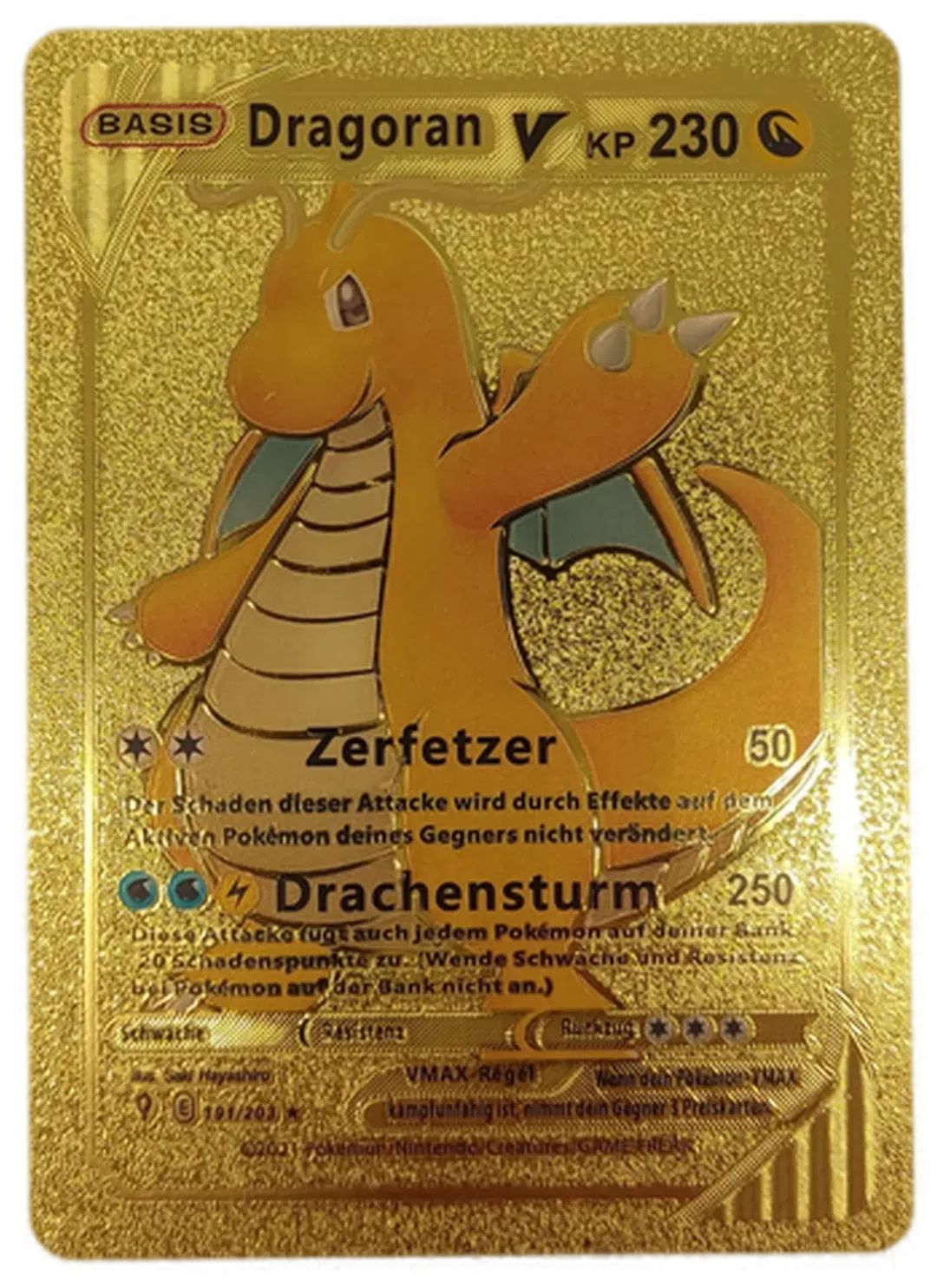 Pokémon Sammelkarte Goldfolie Basis Dragoran V - Bild 1