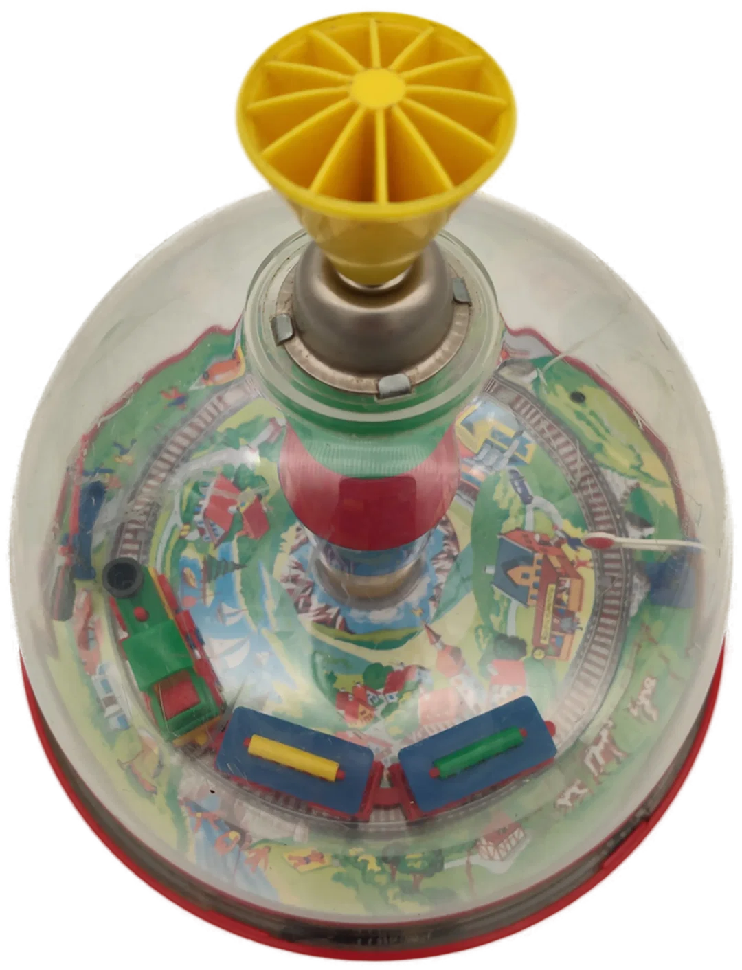 Bunte Spielzeug-Eisenbahn mit transparenter Haube | Retro-Charme – Bild 2