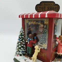 Santa`s Toy Shop, nostalgische Weihnachtsspieluhr mit Licht und Bewegung  – Vorschau 4