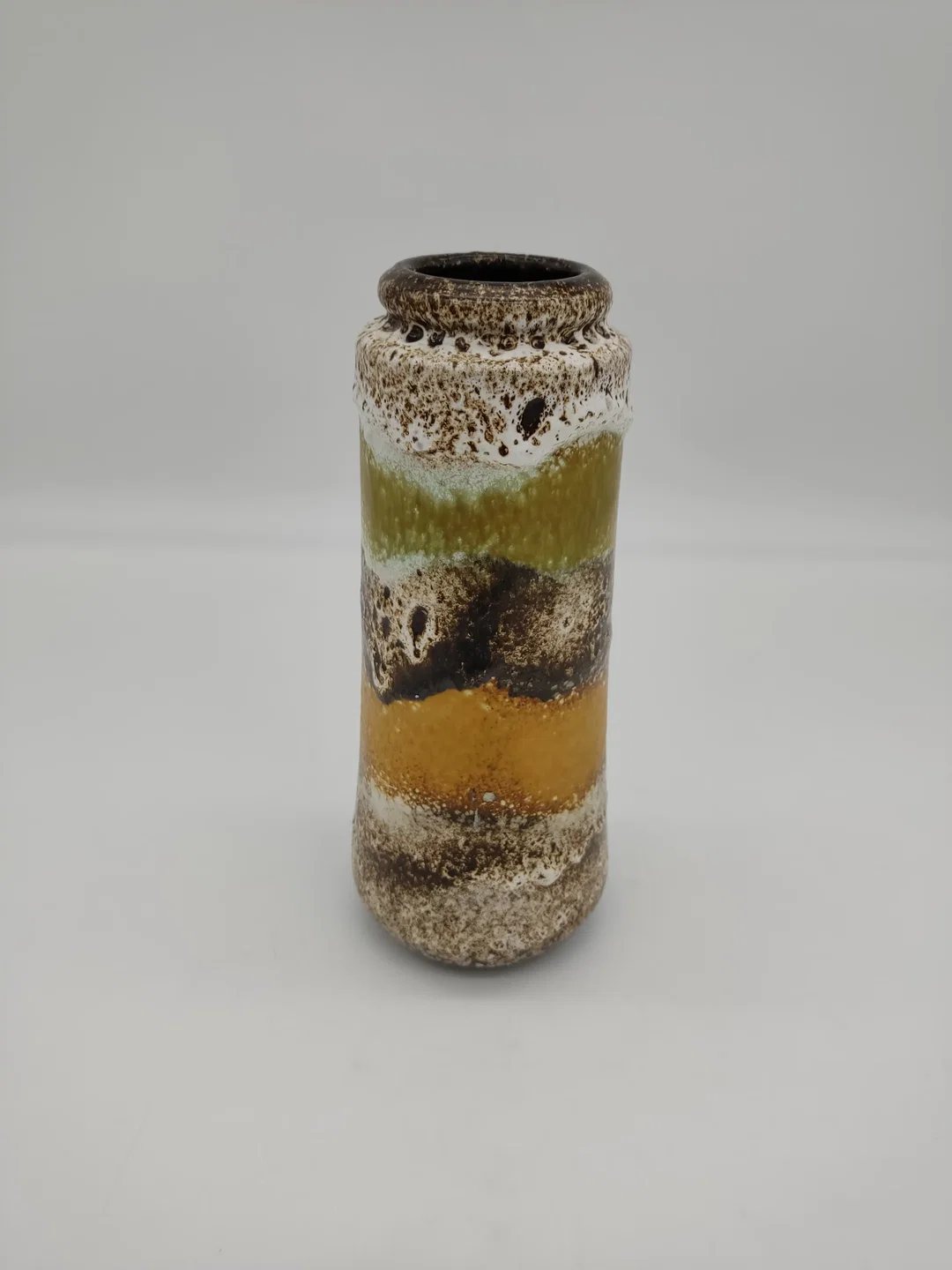 West Germany Vintage-Vase - gelb/braun/oliv/weiss – Bild 2