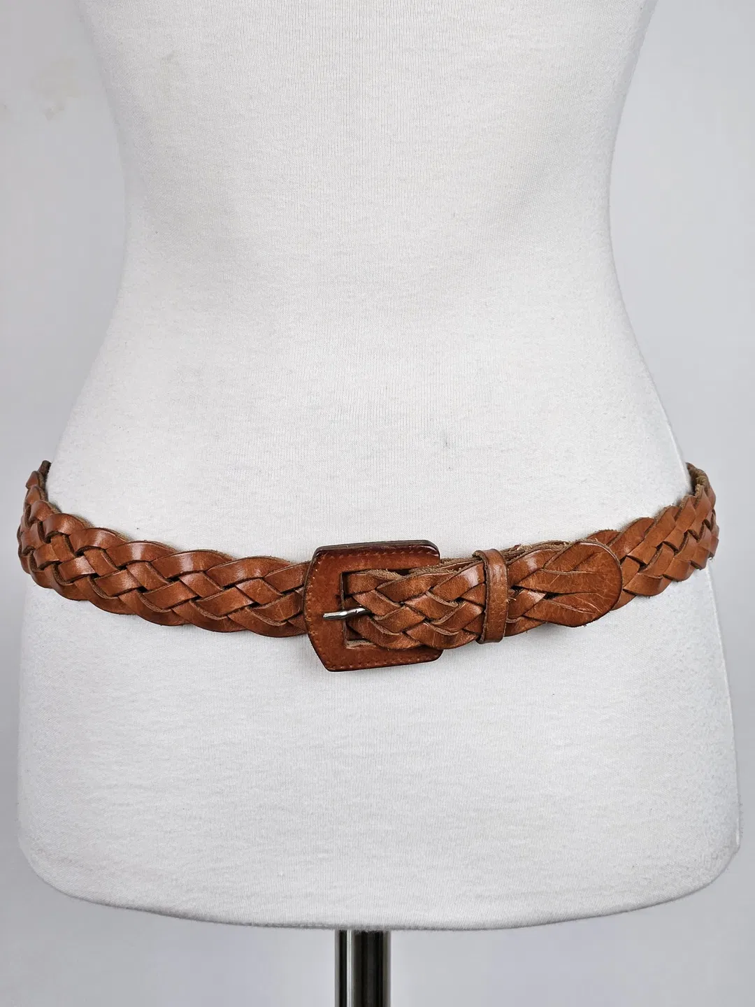 Vintage Damen Leder Flechtgürtel - Länge ca. 95 cm - Bild 4