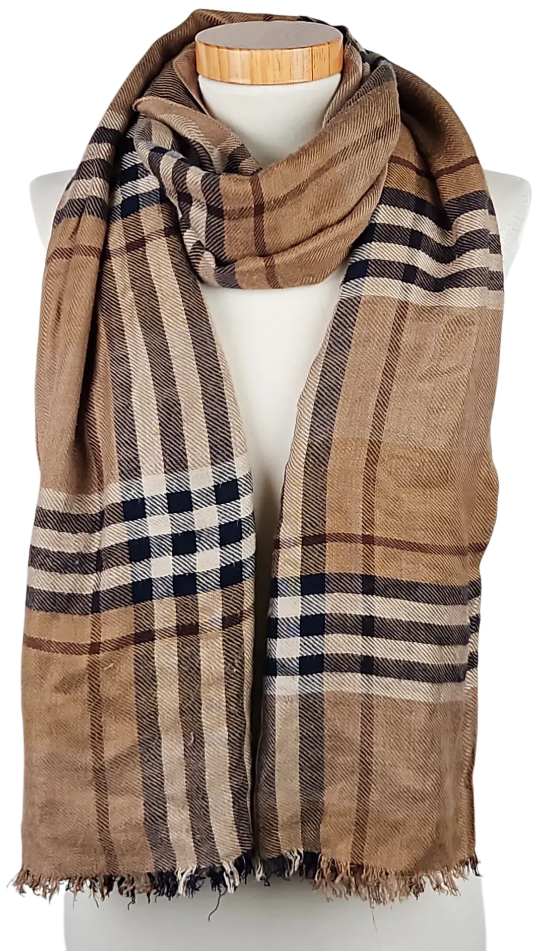 Damen Schal - braun / karierter  - Bild 4