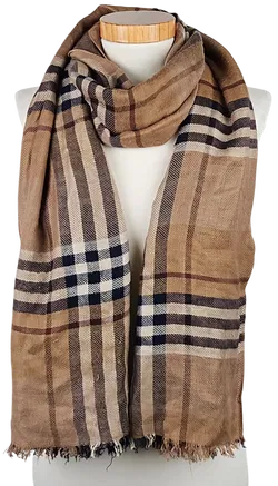 Damen Schal - braun / karierter  - Bild 1