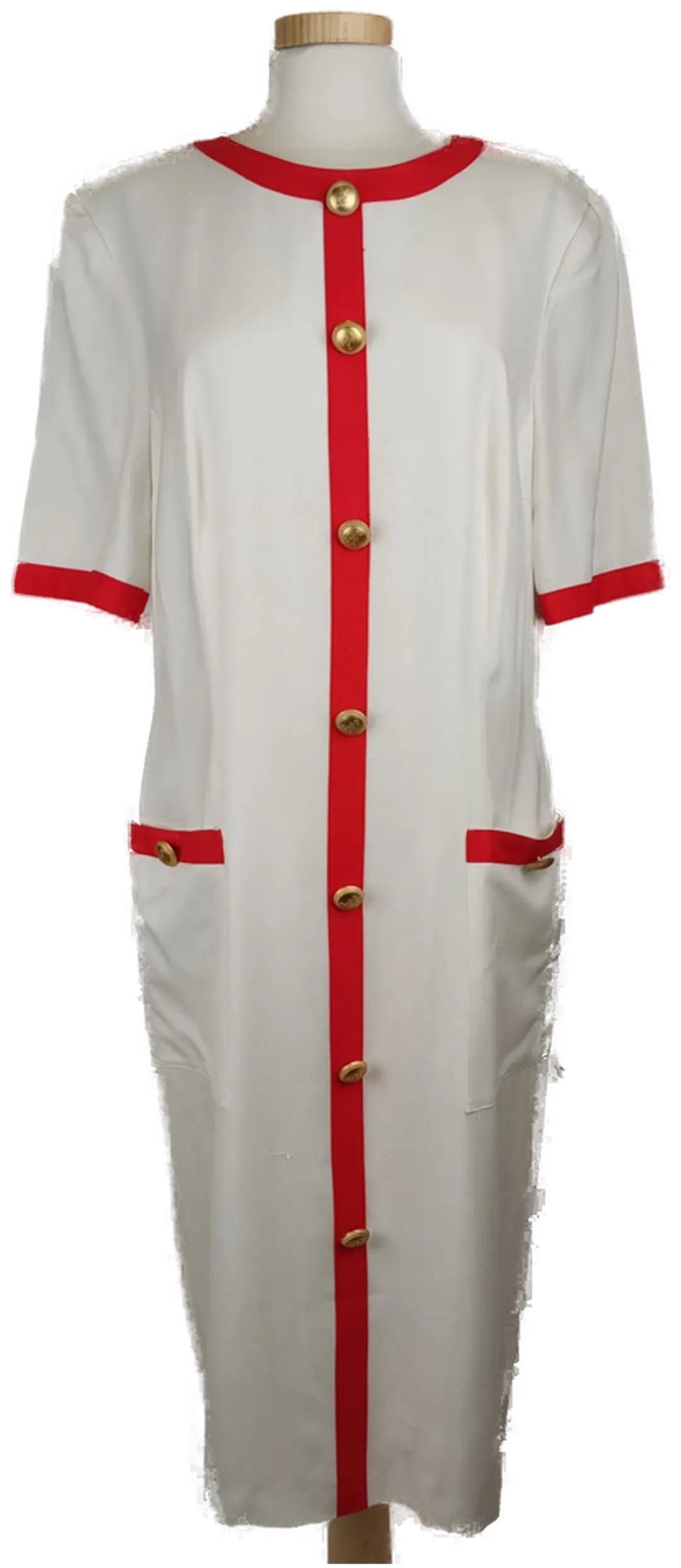 Janina Damen Midikleid weiß mit roten Säumen - L/40 - Bild 4