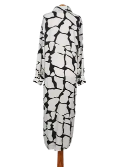 New Line Damen Maxikleid, weiß/schwarz - Gr. L  - Bild 2