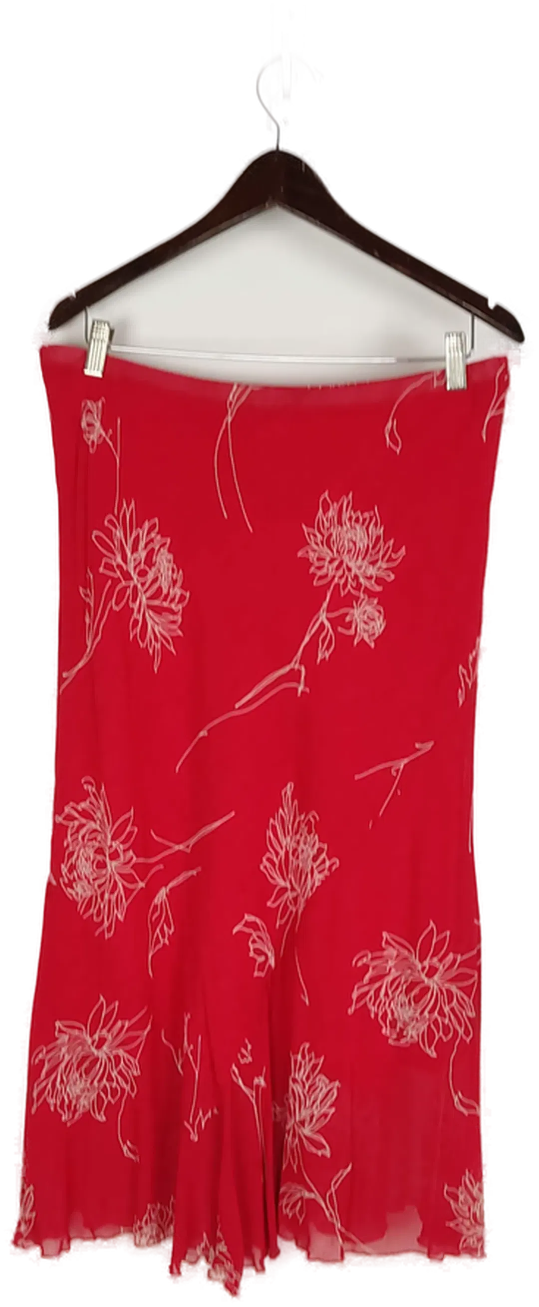 Damenrock A-Linie rot-weiß geblümt - XXXL/46 - Bild 1