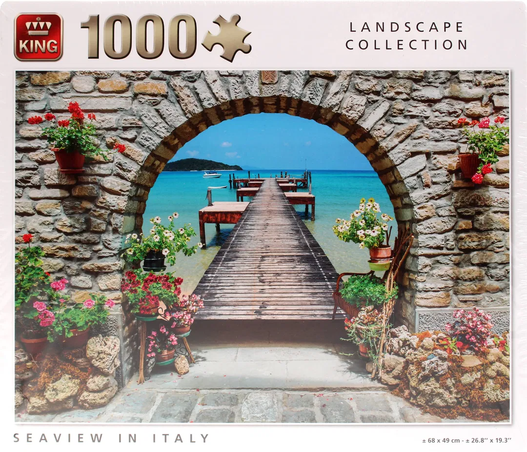 KING 1000 Teile Puzzle „Seaview in Italy“ – Landscape Collection – neu, originalverschweißt (≈68×49 cm) - Bild 1
