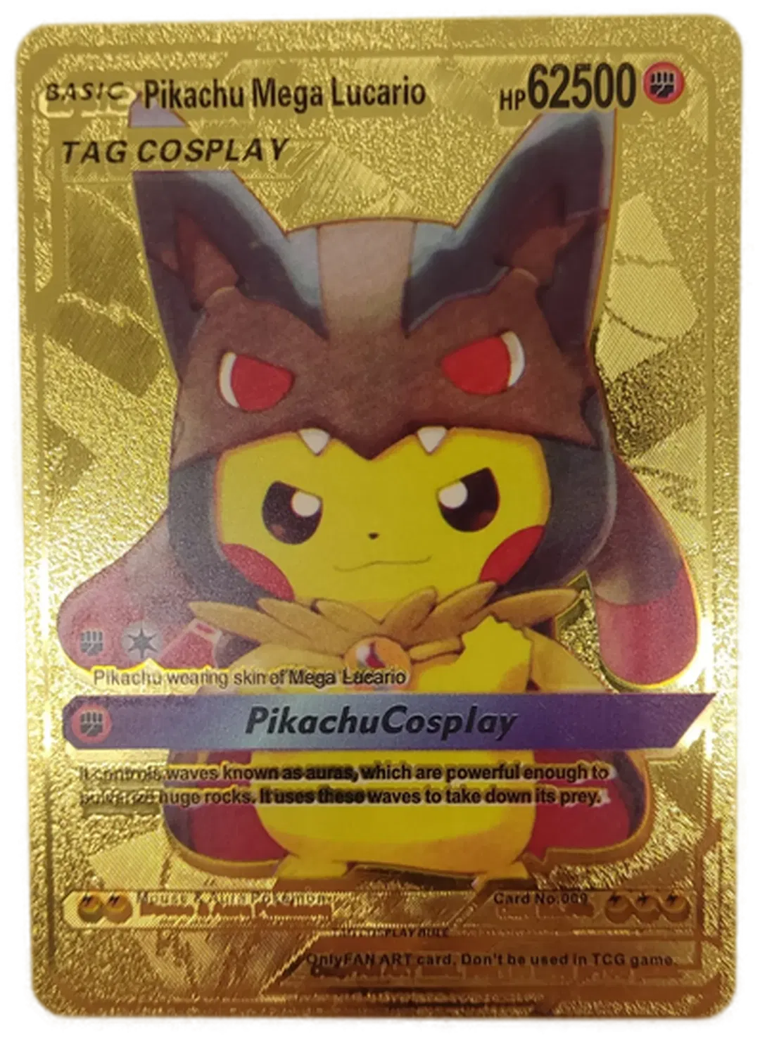 Pokémon Sammelkarte Goldfolie Basic Pikachu Mega Lucario - Bild 1