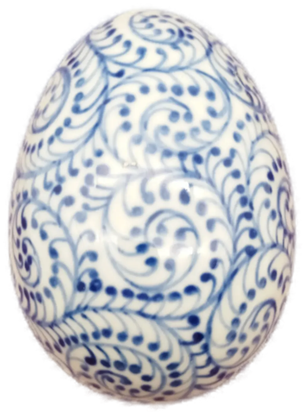 Ei-förmiges Schmuck-Döschen - Bemalt / 11x9x6 cm - Bild 1