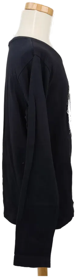 H&M Kinderlangarmshirt schwarz mit Smiley Aufdruck - Gr.158/164 - Bild 3