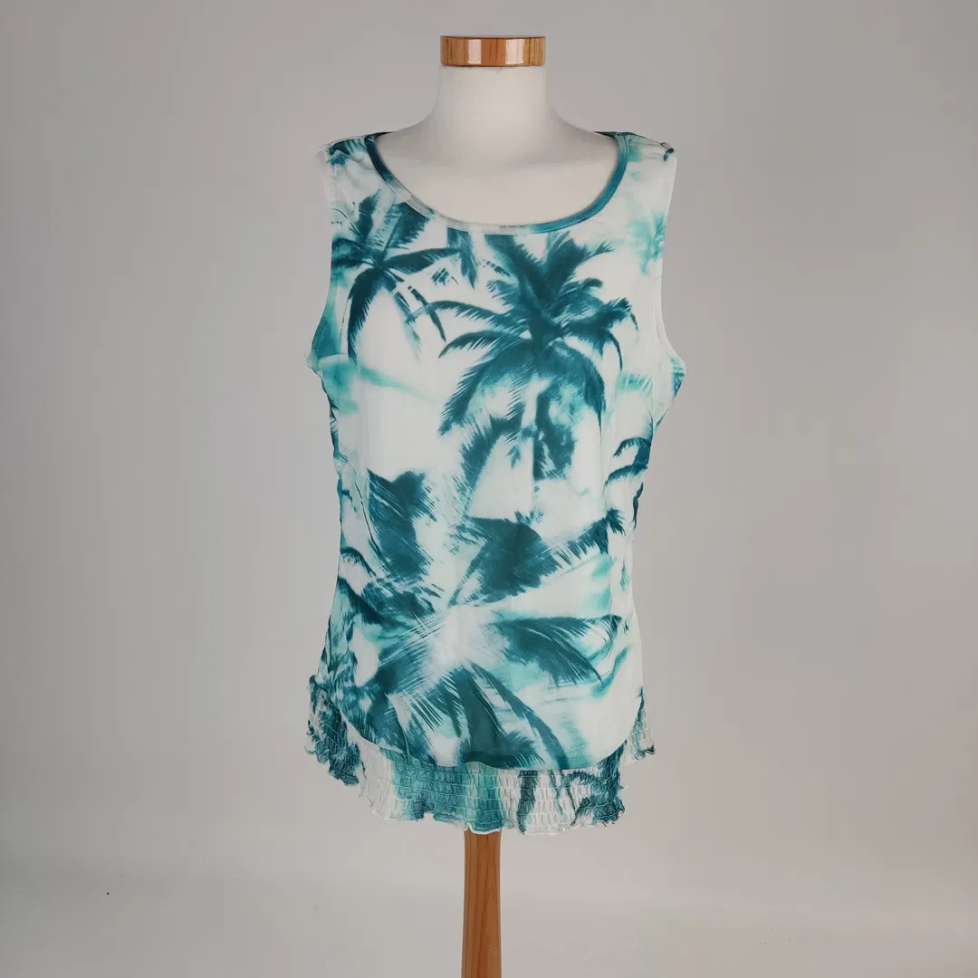 Sommertop Damen blau-türkis bedruckt-  Gr. XL - Bild 4