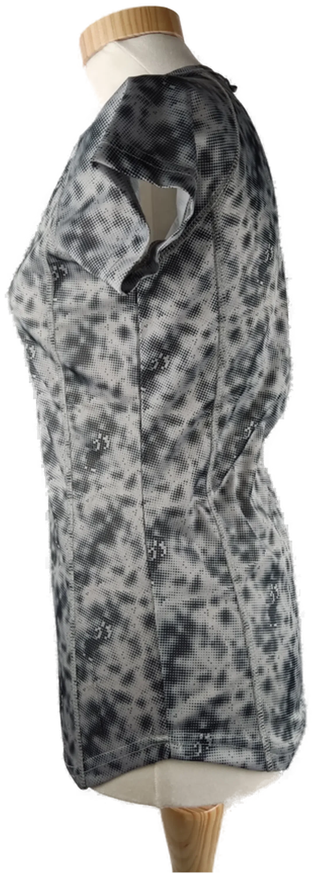 Funktionsshirt 'crivit - sports', kurzarm mit V-Ausschnitt, hellgrau/dunkelgrau gemustert, Größe S 36/38 – Bild 2