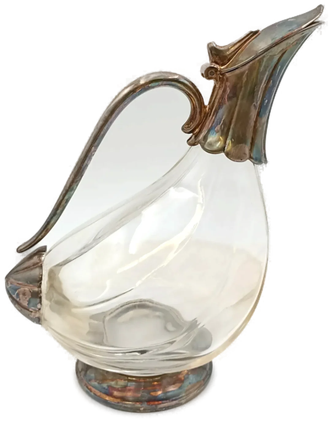 Glas-Dekanter in Entenform mit Versilberten Details – Bild 4