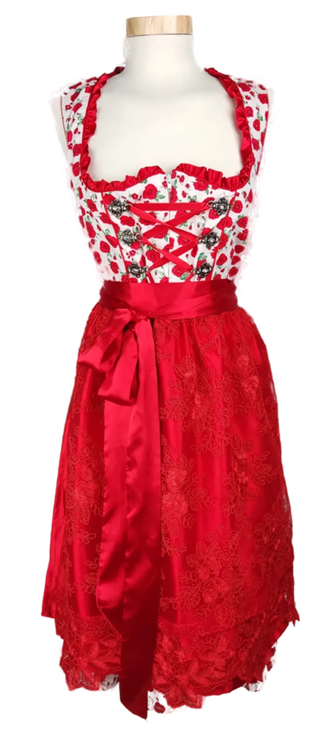 Engel Dirndl Damendirndl rot/weiß - M/38 - Bild 1