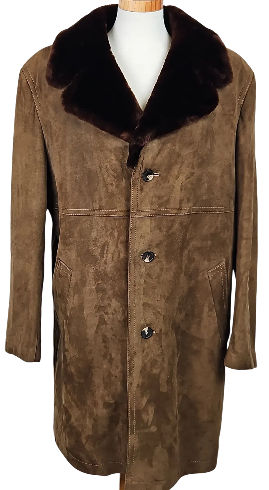 Vintage Herren Ledermantel, braun - Gr. XL  - Bild 4