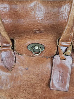 Texier Vintage Leder Reisetasche, braun  - Bild 12