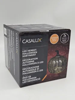 LED-Deko für Halloween "Kürbis silber"