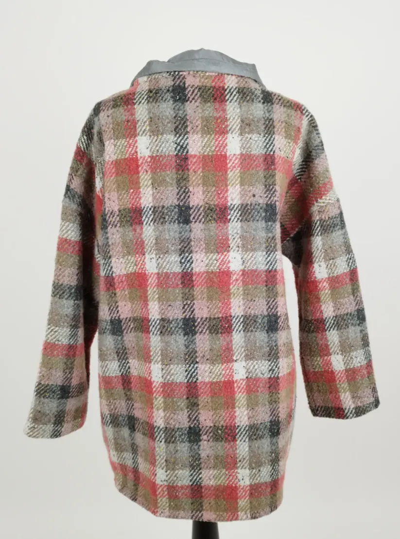 Wu'Side Karierter Mantel - Gr. ca. M/L / 65% Polyester, 30% Acryl, 5% Andere – Bild 3