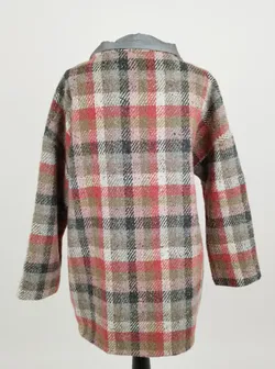 Wu'Side Karierter Mantel - Gr. ca. M/L / 65% Polyester, 30% Acryl, 5% Andere - Bild 3