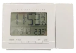 KRONTALER Funkgesteuerte Projektionsuhr mit Weckerfunktion, Weiß - Bild 2