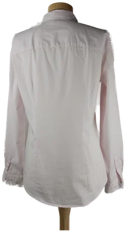 Bluse 'H&M', langarm mit Hemdkragen, hellrosa/weiß gestreift, Größe 40 - Bild 3