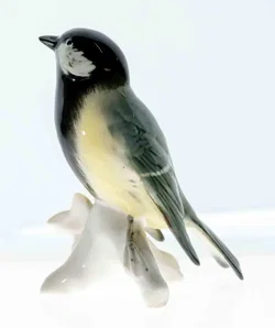 Karl Ens Porzellanfigur – Kohlmeise, handbemalt, ca. 10 cm, Deutschland - Bild 3