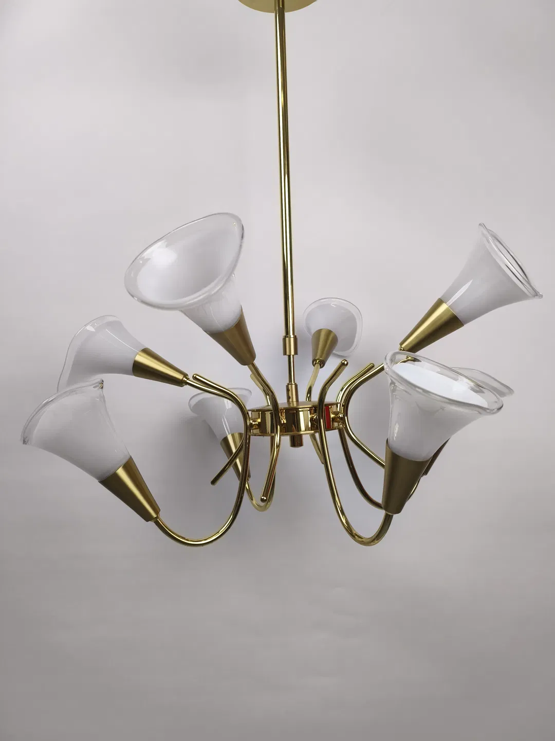 Deckenleuchte Messing/Glas, 8-flammig - Bild 1