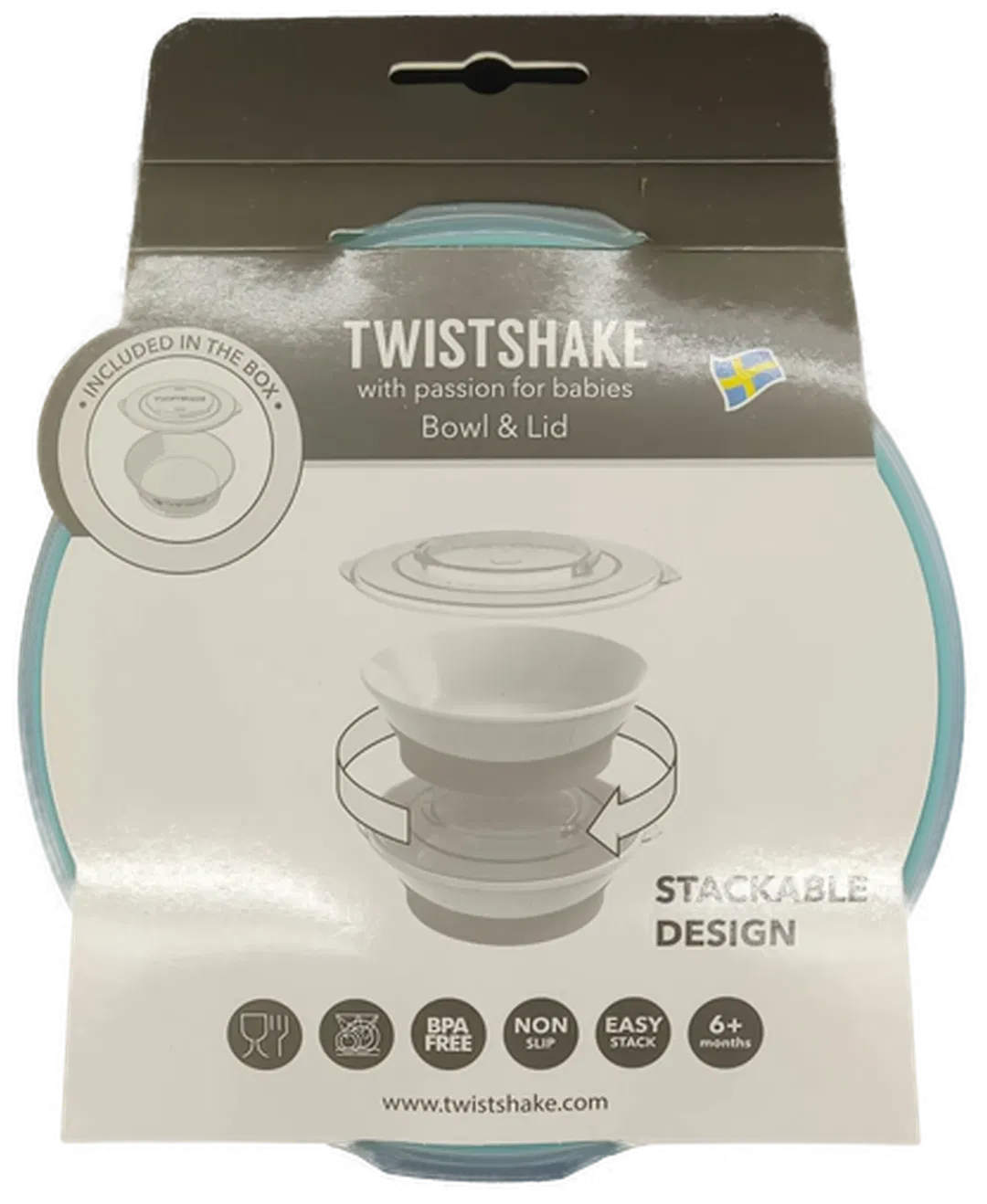 Twistshake Essgeschirr Schüssel mit Deckel für Babies in blau - Bild 1