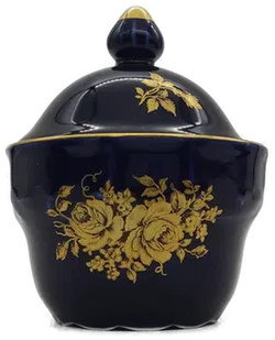 Keksdose & Deko-Vase, blau-gold, 2-teilig - Bild 2