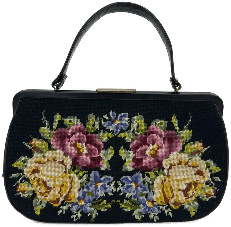 Vintage-Gobelin Handtasche- aus den 1950er Jahren – Bild 1