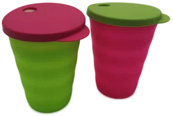 Tupperware, 2 Trinkhalmbecher "junge Welle", neu – Vorschau 3