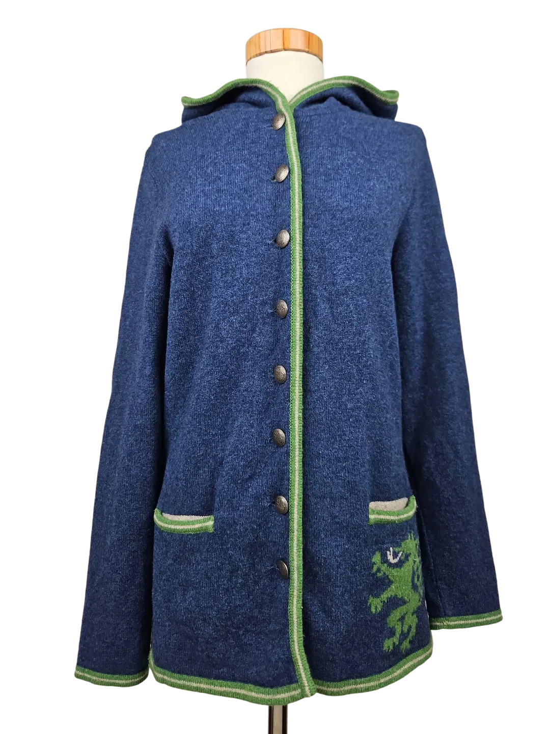 Astrifa Damen Trachtenstrickjacke (Merinowolle), blau - Gr. 42/XL - Bild 4