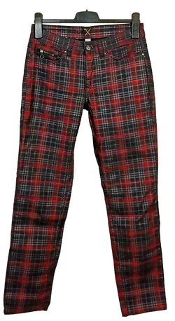 Mac Jeans Damen Jeans grau und rot kariert Gr. W36 / L32 - Bild 1