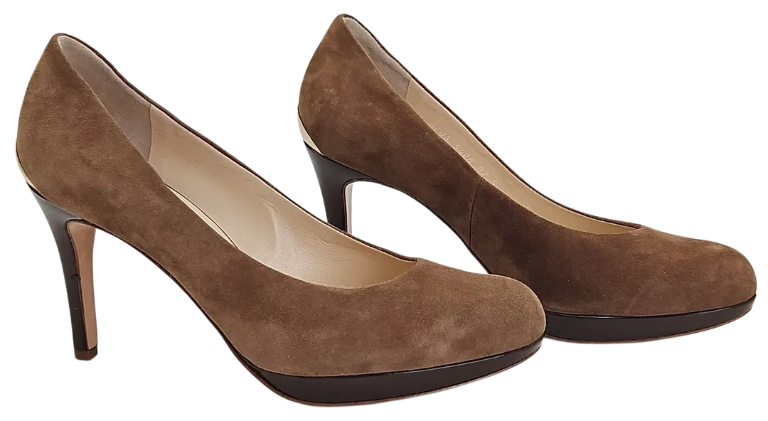 Högl Damen Veloursleder Pumps, braun - EU 37,5 - Bild 4