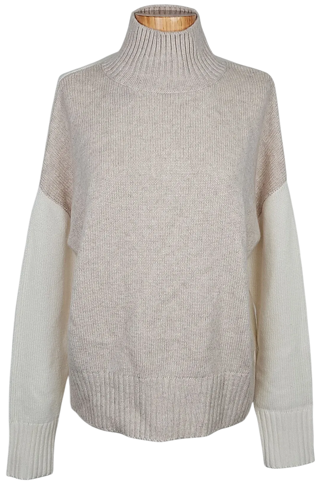 RENA MARX Damen Wollpullover, beige/weiß - Gr. M  - Bild 1