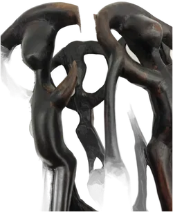  Makonde Lebensbaum Ebenholzfigur schwarz - 94 cm - Bild 4