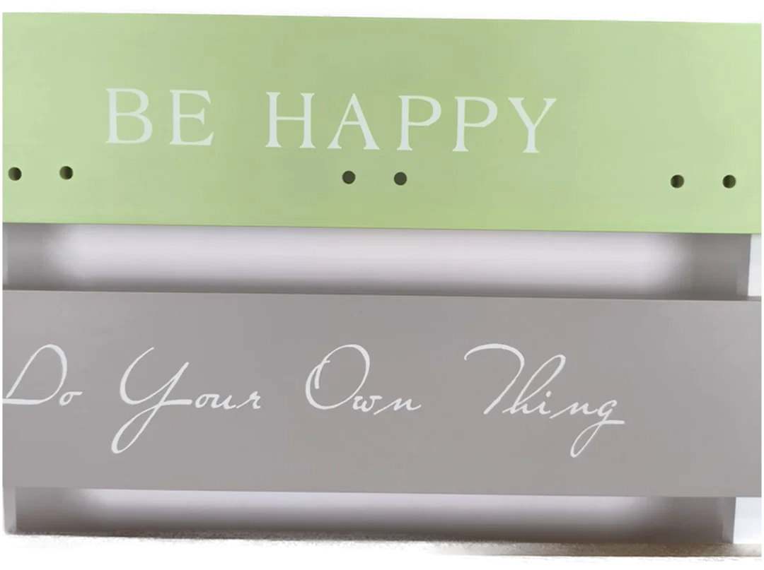 Wandgarderobe "Be happy", Holz, neu – Bild 4