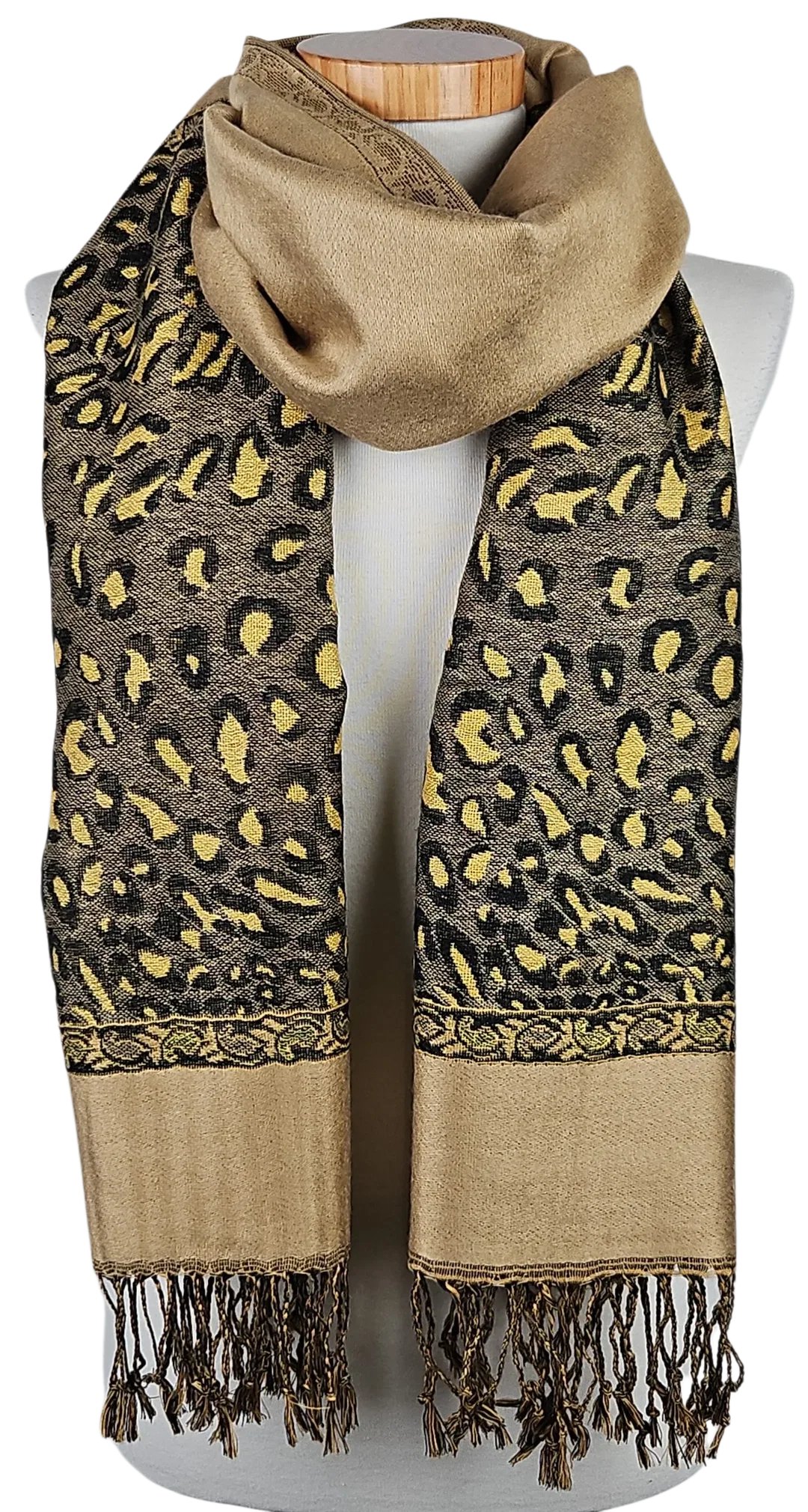 Damen Schal - gold/Leopardenmuster - Bild 4