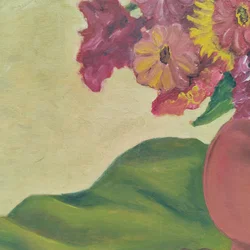 Gemälde eines Blumenstraußes von Weis Walter - 1955 / auf Holz - Bild 3