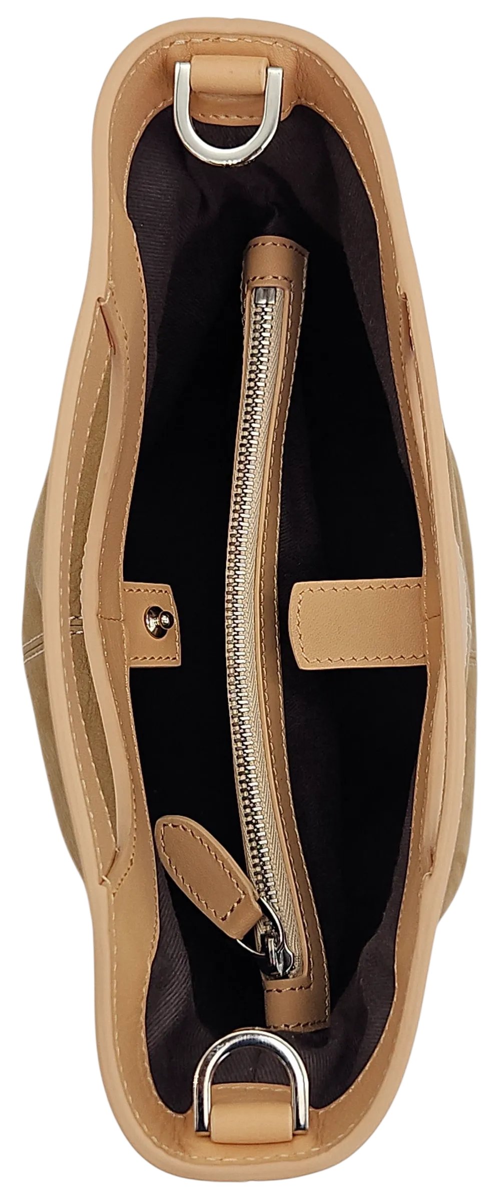 Max V. Koenig Damen Lederhandtasche, beige/hellbraun - Höhe ca. 22 cm – Bild 3