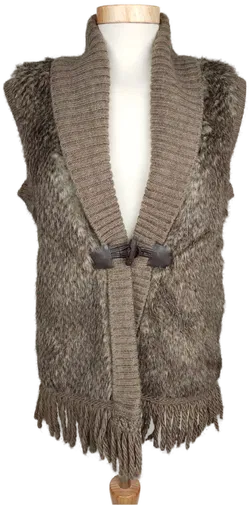 Street One Damen Strickweste mit Fell braun - L/40 - Bild 1