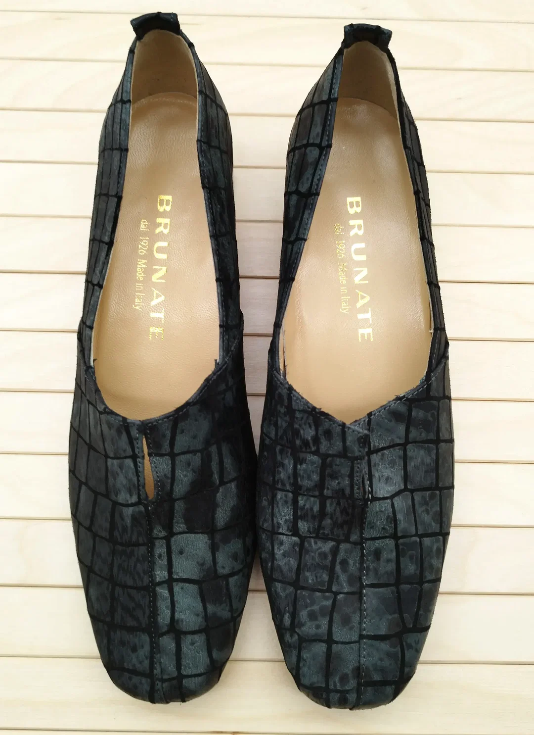 Ballerina Brunate Schwarz Kroko-Optik, Gr. 40 | Zeitloser Chic – Bild 4