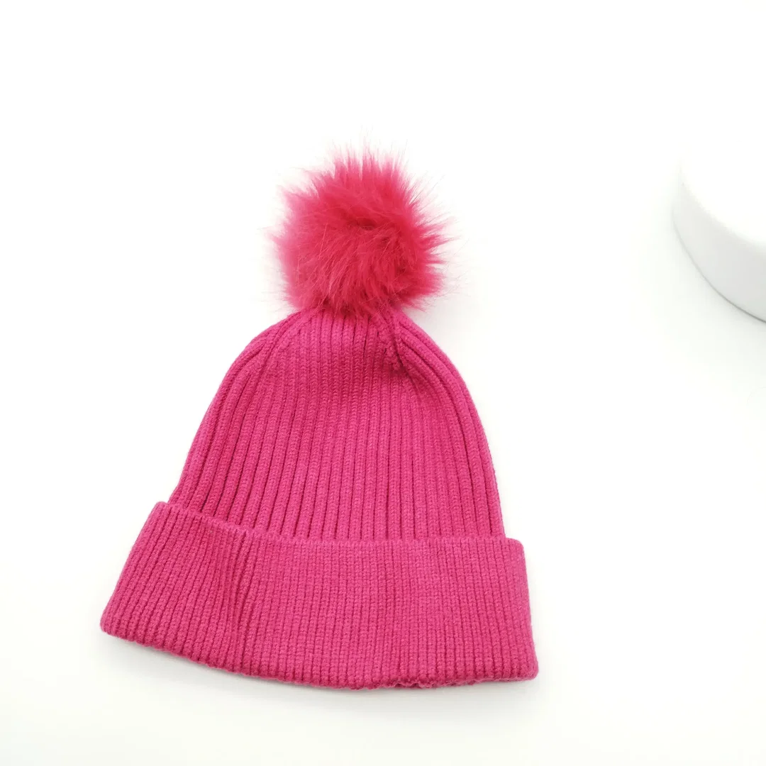 Strickmütze Pink Mit Plüschbommel | Winterwärmer – Bild 2