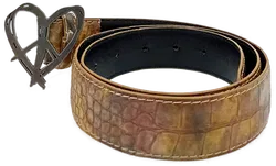 Desigual Damen Gürtel Camouflage-Krokodilmuster braun - Bild 1