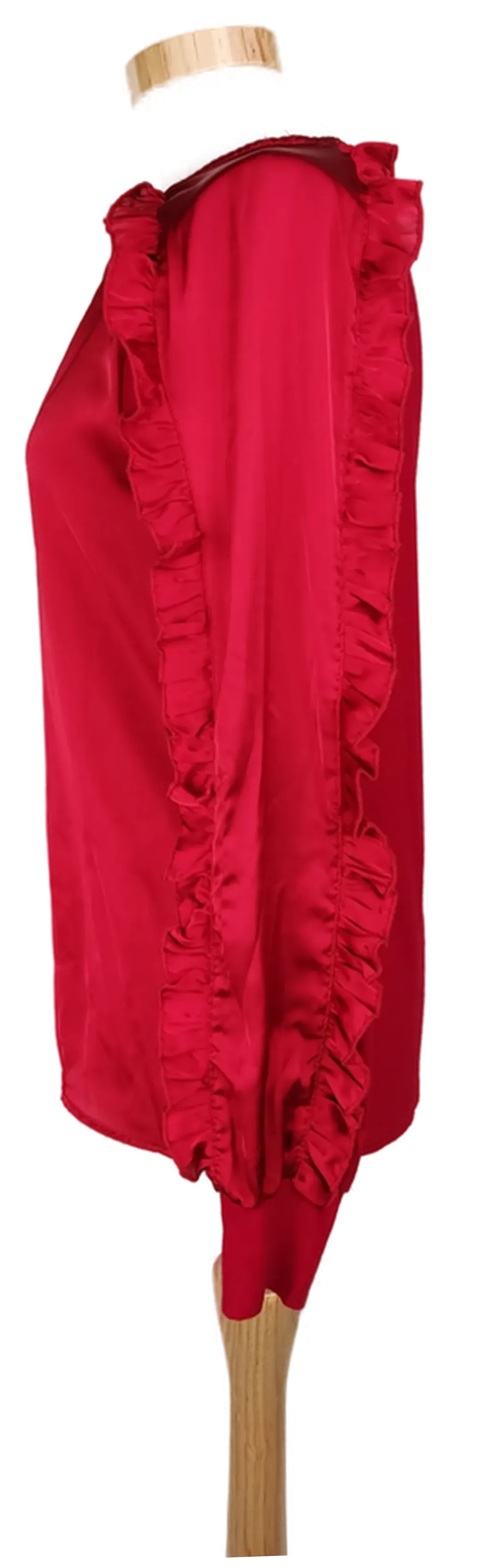 Zara Damen Bluse rot mit Rüschen am Ärmel - M/38 – Bild 3